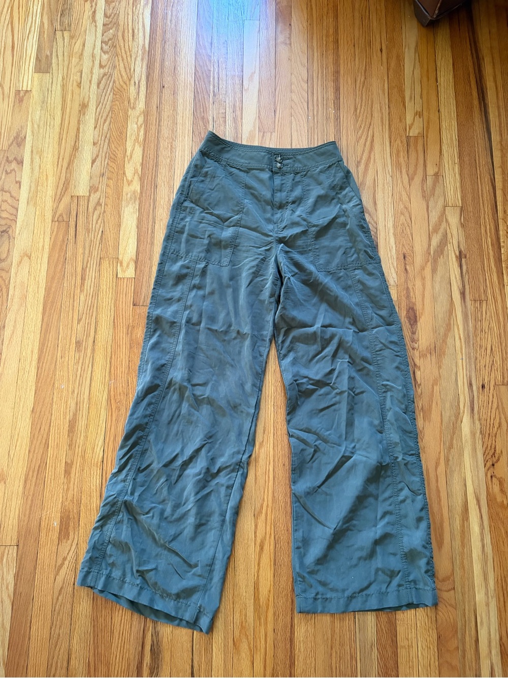 Express Olive Green High-Rise Button Front Pants